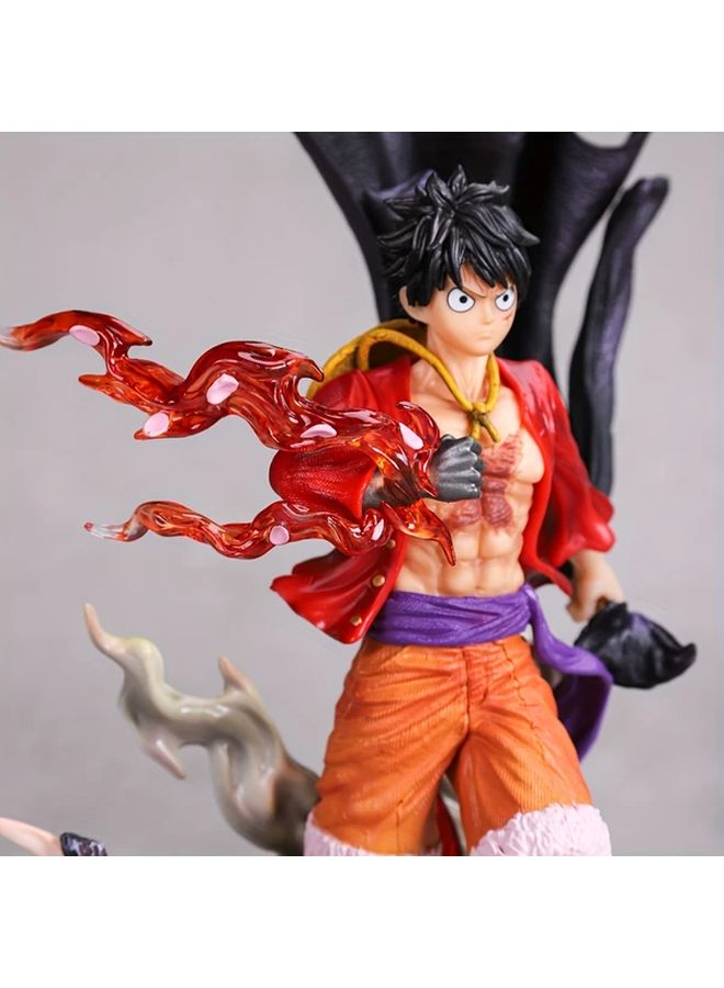 One Piece Luffy Walking Flying Action Figure With Flaming Fist And Black Wing - Image 1